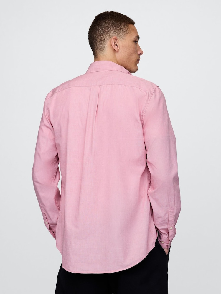 Gap Pink Organic Cotton Poplin Classic Shirt - Image 2 of 5