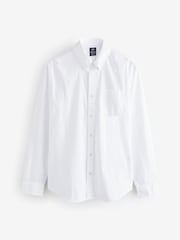 Gap White All Day Regular Fit Long Sleeve Poplin Shirt - Image 1 of 4