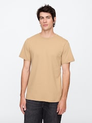 beis - Maga corta - Camiseta de cuello redondo de 100 % algodón de Gap Everyday - Imagen 1 de 5