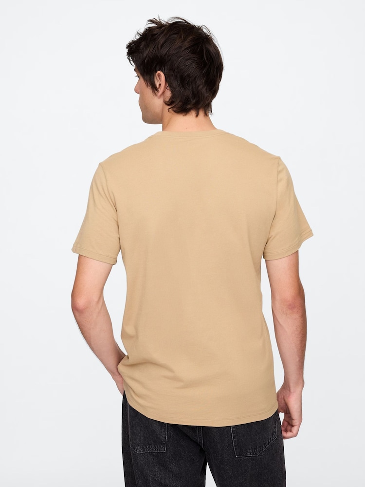 beis - Maga corta - Camiseta de cuello redondo de 100 % algodón de Gap Everyday - Imagen 2 de 5