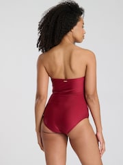 South Beach Red Printed U Wire Strapless Tummy Control Swimsuit - Image 2 of 6