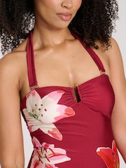 South Beach Red Printed U Wire Strapless Tummy Control Swimsuit - Image 5 of 6