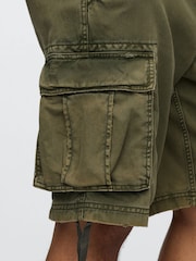 Оливково-зеленые - Gap Twill Cargo Baggy Shorts - Изображение 5 из 5