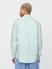 Зеленый - Gap 100% Linen Long Sleeve Classic Shirt - Изображение 2 из 5