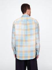 Gap Blue & Yellow Check Cotton Twill Oversized Shirt - Image 2 of 5
