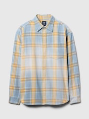 Gap Blue & Yellow Check Cotton Twill Oversized Shirt - Image 4 of 5