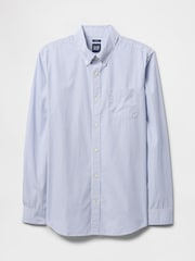 Raya azul - Gap Organic Cotton Long Sleeve Poplin Classic Shirt - Imagen 4 de 5