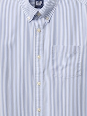 Raya azul - Gap Organic Cotton Long Sleeve Poplin Classic Shirt - Imagen 5 de 5