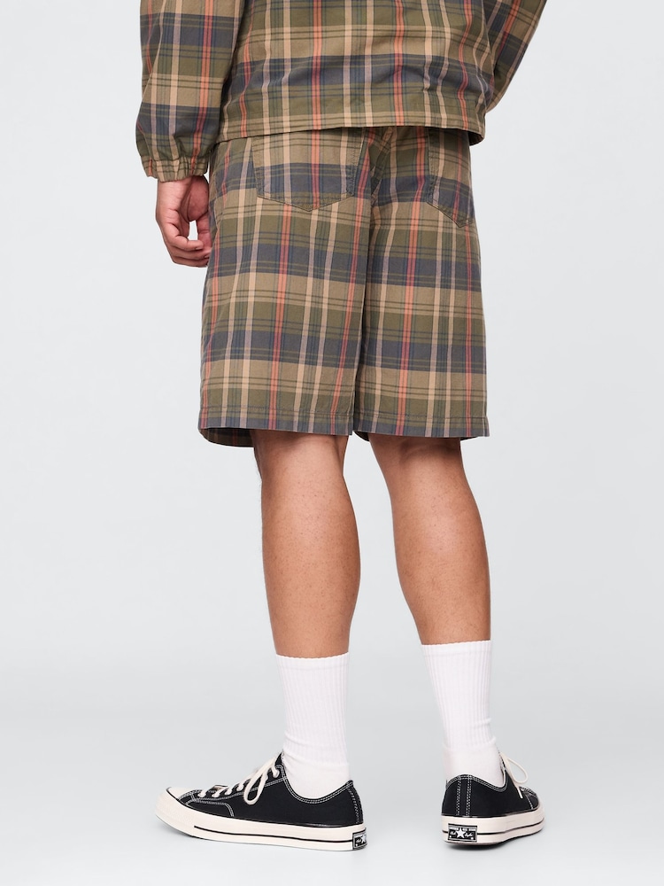 Зеленый в клетку - Gap Canvas Shorts - Изображение 2 из 6