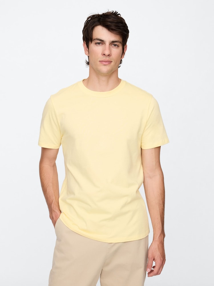 Gap Yellow Short Sleeve Everyday 100% Cotton Crew Neck T-Shirt - Image 1 of 5