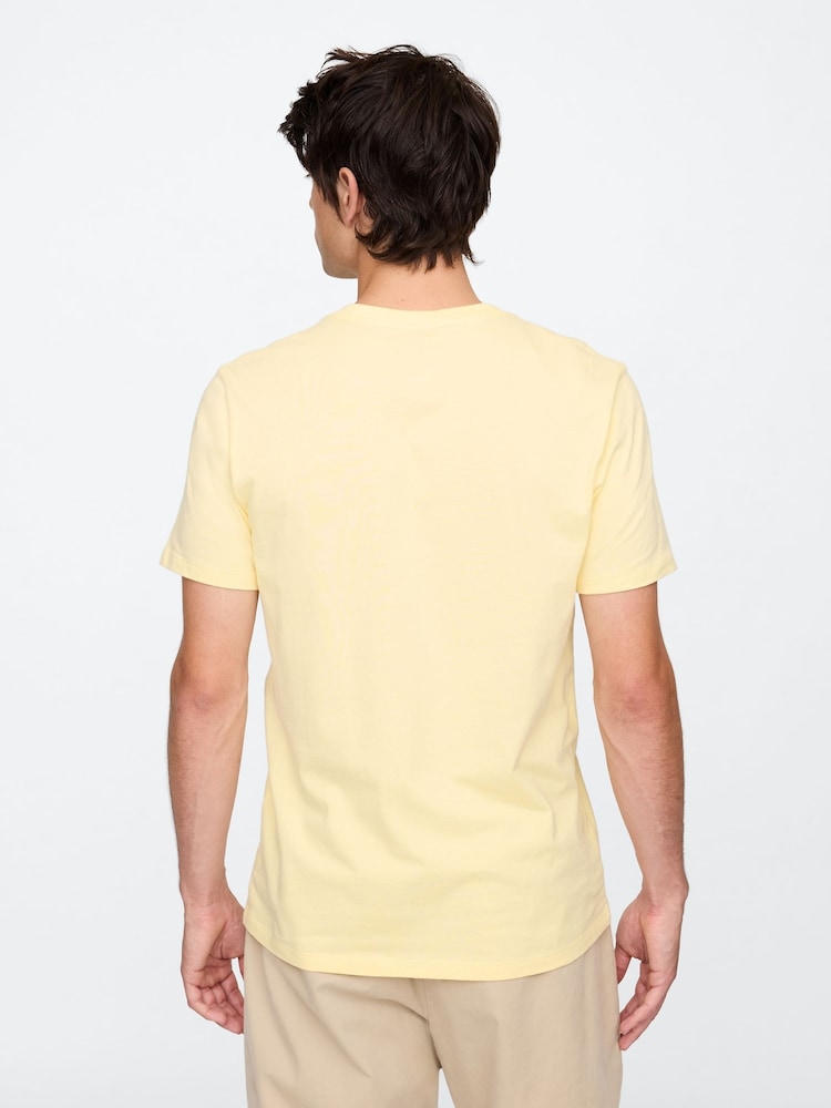 Gap Yellow Short Sleeve Everyday 100% Cotton Crew Neck T-Shirt - Image 2 of 5