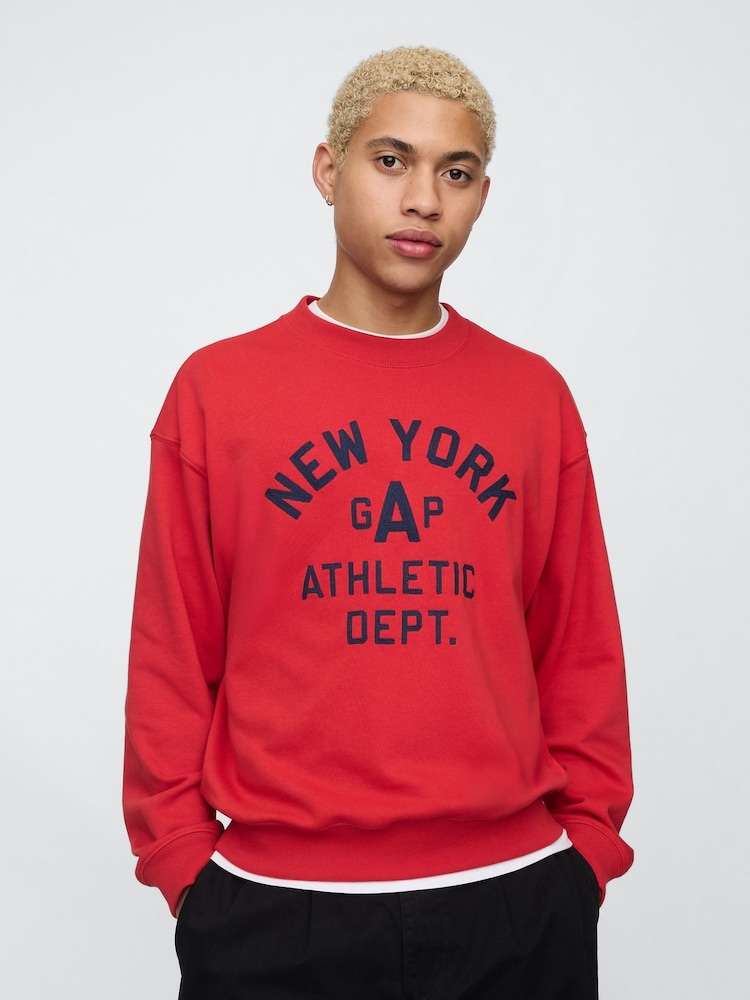 Gap Red Vintage Soft New York Athletic Logo Sweatshirt - Image 1 of 5