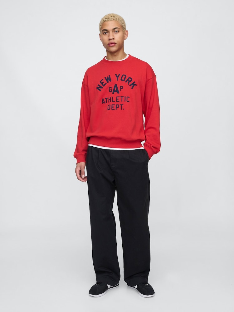 Gap Red Vintage Soft New York Athletic Logo Sweatshirt - Image 3 of 5
