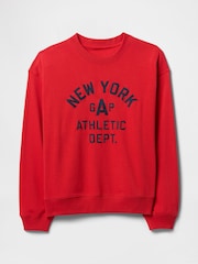 Gap Red Vintage Soft New York Athletic Logo Sweatshirt - Image 4 of 5