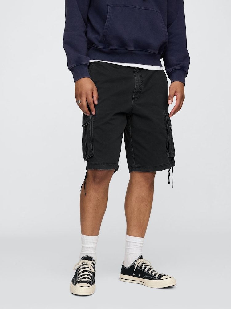Черный - Gap Twill Cargo Baggy Shorts - Изображение 1 из 4