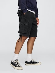 Черный - Gap Twill Cargo Baggy Shorts - Изображение 3 из 4