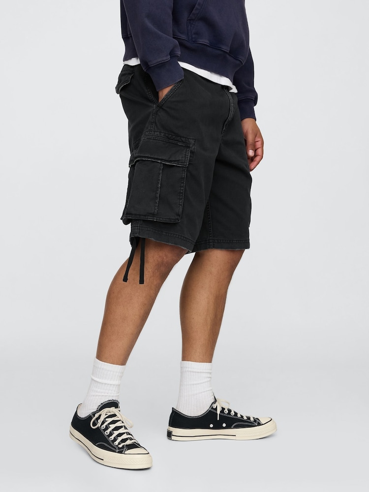 Gap Black Twill Cargo Baggy Shorts - Image 3 of 4