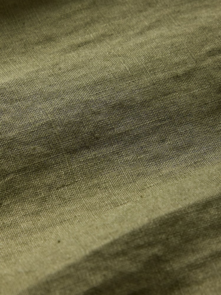 Gap Khaki Green 100% Linen Long Sleeve Classic Shirt - Image 5 of 5