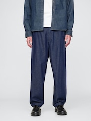 Gap Grey UltraSoft Denim Herringbone Trousers - Image 1 of 5