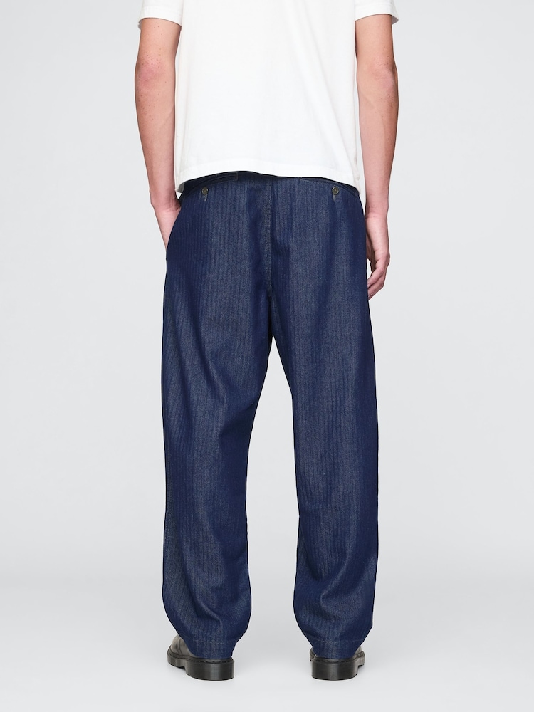 Gap Grey UltraSoft Denim Herringbone Trousers - Image 2 of 5