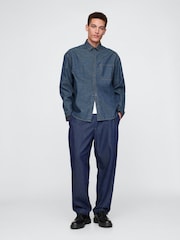 Gap Grey UltraSoft Denim Herringbone Trousers - Image 3 of 5