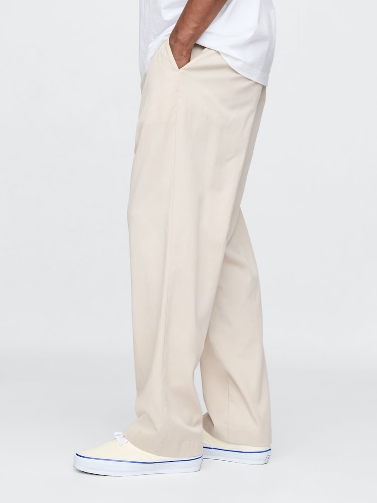Gap Beige UltraSoft Pleated Trousers - Image 3 of 5