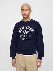 Gap Blue Vintage Soft New York Athletic Logo Sweatshirt - Image 1 of 5