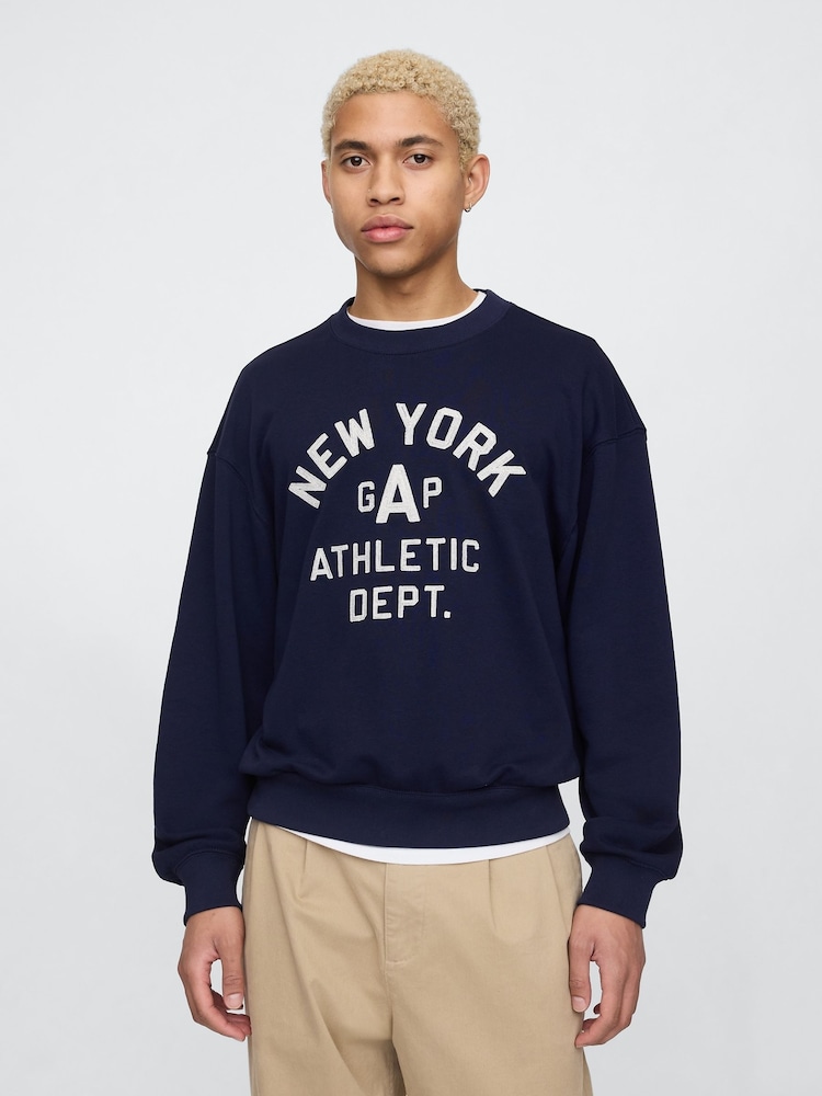 Gap Blue Vintage Soft New York Athletic Logo Sweatshirt - Image 1 of 5