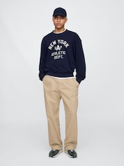 Gap Blue Vintage Soft New York Athletic Logo Sweatshirt - Image 3 of 5