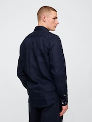 Gap Dark Blue 100% Linen Long Sleeve Classic Shirt - Image 2 of 3