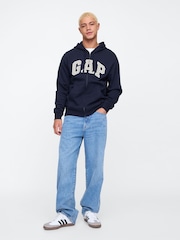 Gap Navy Blue Zip Up Arch Logo Hoodie - Image 3 of 4