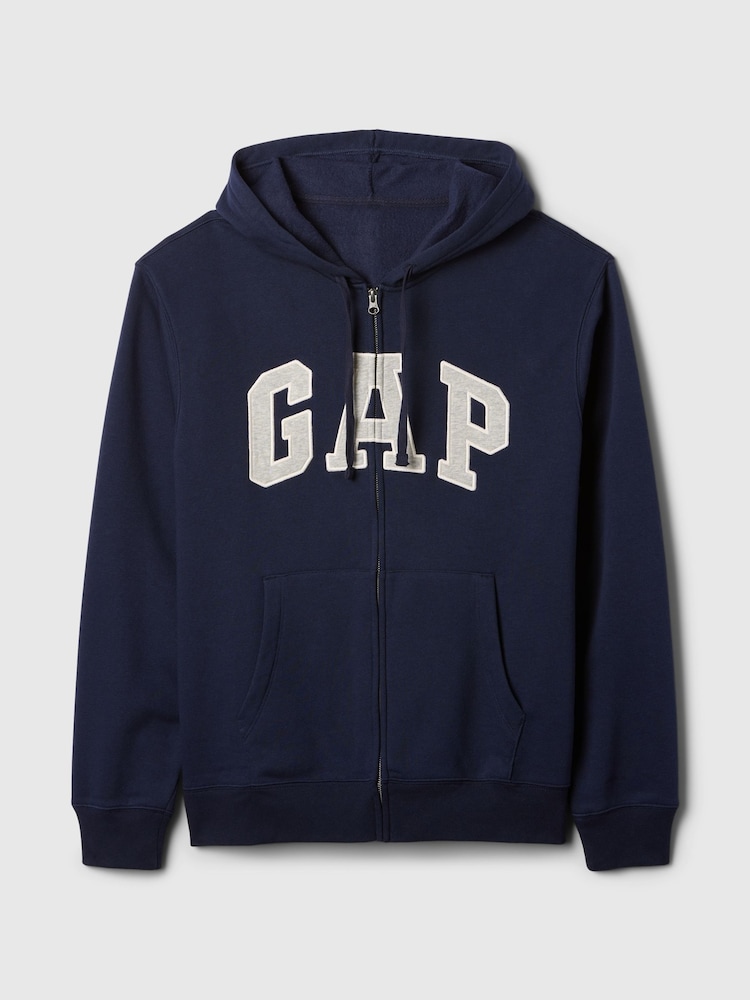 Gap Navy Blue Zip Up Arch Logo Hoodie - Image 4 of 4