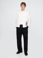 Gap White 100% Linen Long Sleeve Classic Shirt - Image 3 of 5