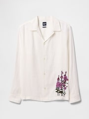 Gap White 100% Linen Long Sleeve Classic Shirt - Image 4 of 5