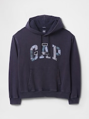 Gap Navy Blue Patchwork Logo Hoodie - Image 4 of 5