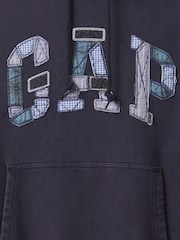 Gap Navy Blue Patchwork Logo Hoodie - Image 5 of 5