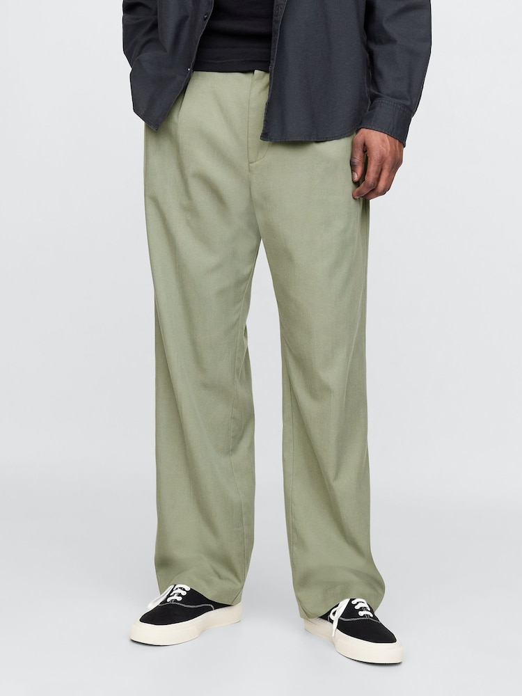 Verde - Pantalones plisados UltraSoft de GAP - Imagen 1 de 6