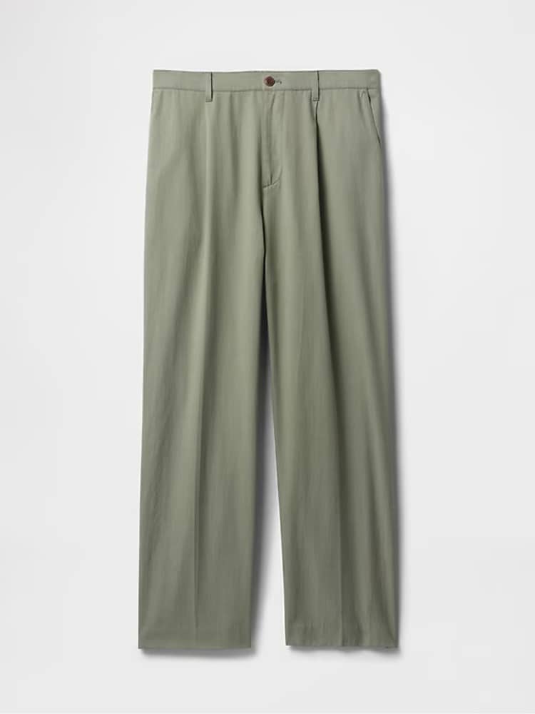 Verde - Pantalones plisados UltraSoft de GAP - Imagen 6 de 6