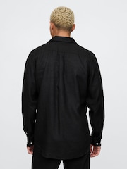 Черный - Gap 100% Linen Long Sleeve Classic Shirt - Image 2 of 4