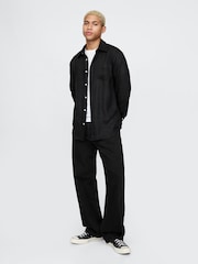 Черный - Gap 100% Linen Long Sleeve Classic Shirt - Image 3 of 4