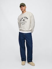 Gap Beige Vintage Soft New York Athletic Logo Sweatshirt - Image 2 of 4