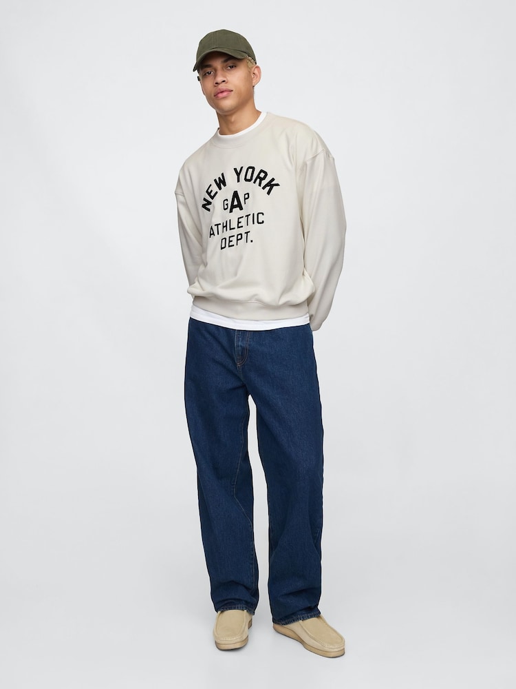 Gap Beige Vintage Soft New York Athletic Logo Sweatshirt - Image 2 of 4