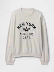 Gap Beige Vintage Soft New York Athletic Logo Sweatshirt - Image 3 of 4