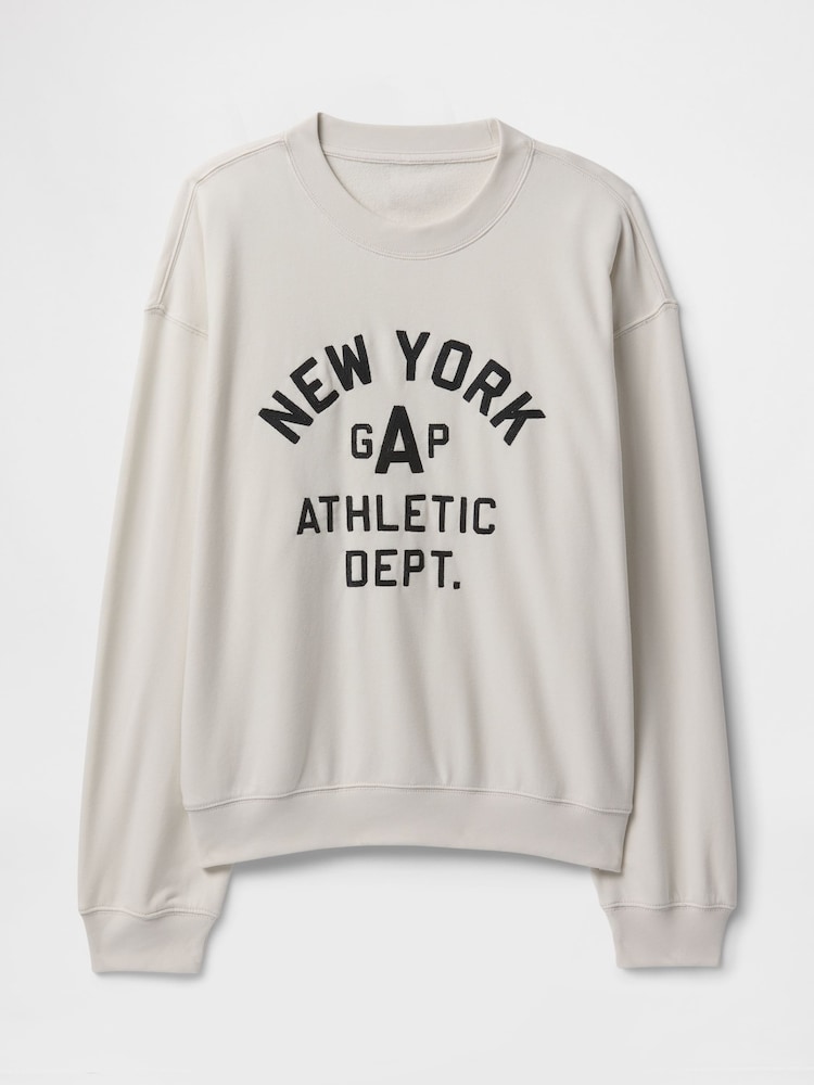 Gap Beige Vintage Soft New York Athletic Logo Sweatshirt - Image 3 of 4