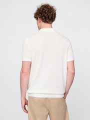 Gap White Crochet Quarter Zip Polo Shirt - Image 2 of 7