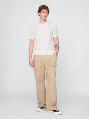 Gap White Crochet Quarter Zip Polo Shirt - Image 3 of 7