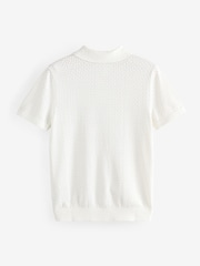 Gap White Crochet Quarter Zip Polo Shirt - Image 6 of 7