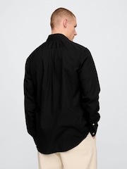 Gap Black Organic Cotton Long Sleeve Poplin Classic Shirt - Image 2 of 5