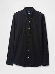 Gap Black Organic Cotton Long Sleeve Poplin Classic Shirt - Image 4 of 5