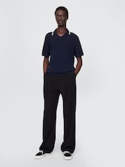 Gap Navy/Blue Johnny-Collar Short Sleeve Knitted Polo Jumper - Image 3 of 7